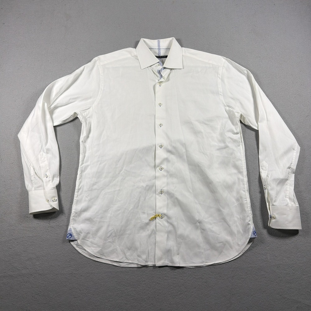 Hammer Made Shirt Mens 16 White 100% Cotton Regular Fit Dress Button Up